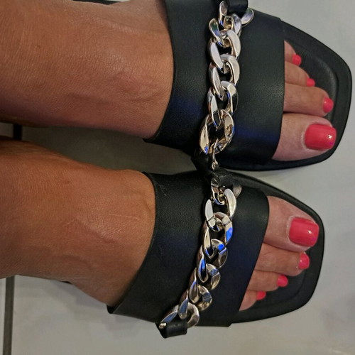 Leather flat shoes like new, black, size 36