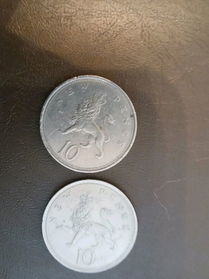 Νομίσματα 10 Pence μεταχειρισμένα, 1988 και 1989, 2 όμορφα