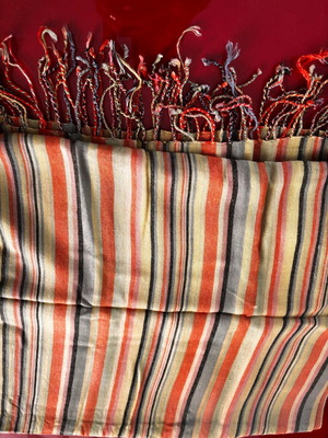 Striped tablecloth, 2.60x0.95 m, colorful