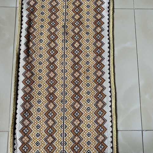 Handmade embroidered table runner used