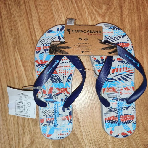 Copacabana by Ipanema Kids Tropical Print Flip Flops Size 32 New