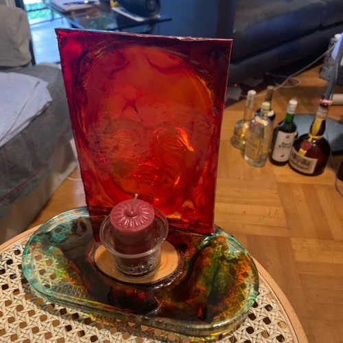 Candle base made of liquid glass new