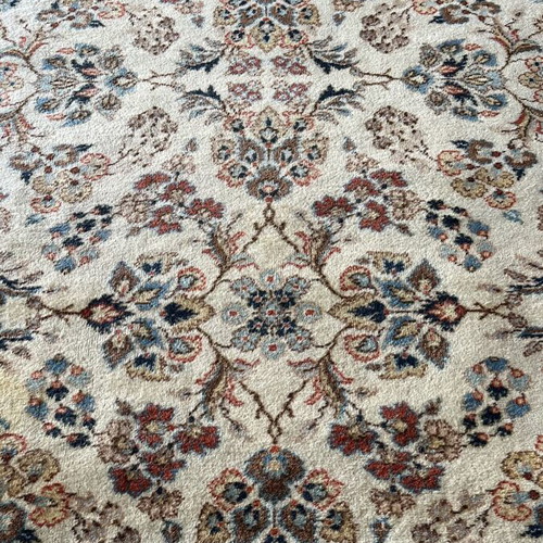 Vintage handmade large wool rug, floral motif, 1950s