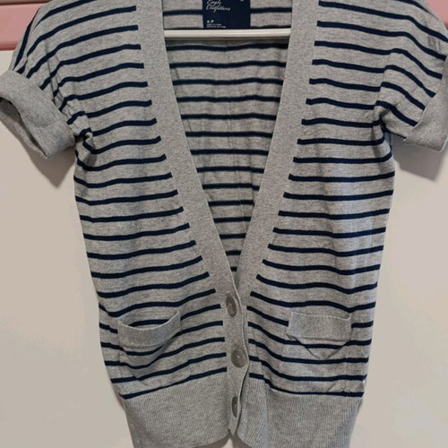 American Eagle cardigan like new, gray with blue stripes, size S