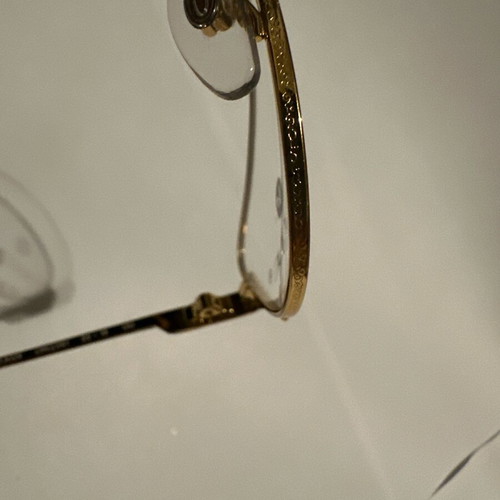 Vogue Vintage Metal Eyeglasses with Engraved Details and Tortoise