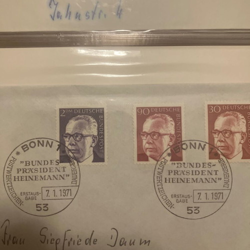 German first day stamp album used, decades '60, '70, '80