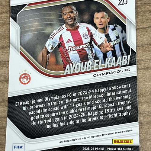 2025-26 Panini Prizm FIFA Soccer RC Ayoub El Kaabi card like new