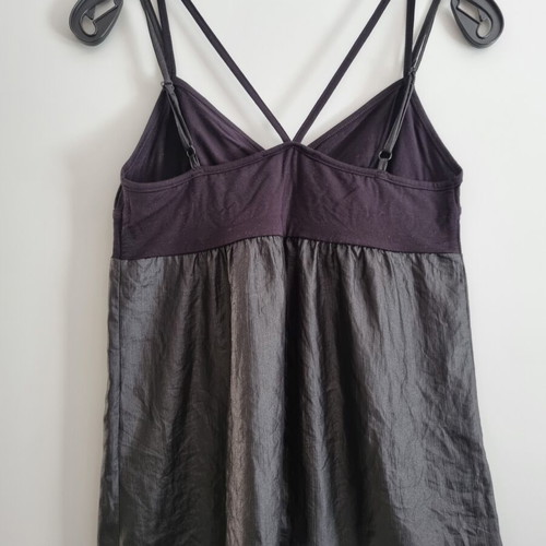 Attrattivo metallic black babydoll camisole top, M