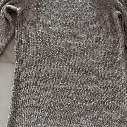 Zara Knit silver sweater with sequins and 3/4 sleeve like new, size S