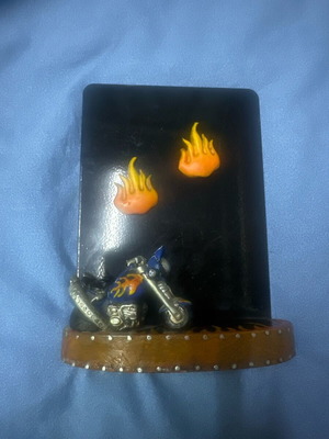 Magnetic board for notes like new, decorative motorcycle and flames magnets