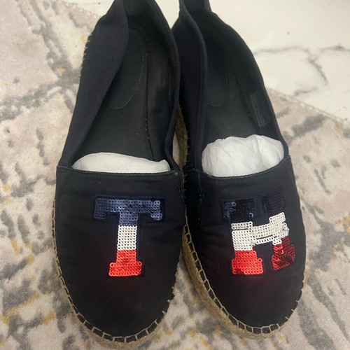 Tommy Hilfiger espadrilles with sequins used, size 39, dark blue