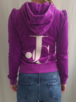 Juicy Couture women's velvet hoodie sweatshirt size M like new, purple