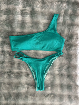 One-shoulder bikini like new, turquoise, size S