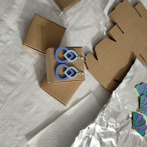Blue Drop Earrings handmade, 3D printed, made to order
