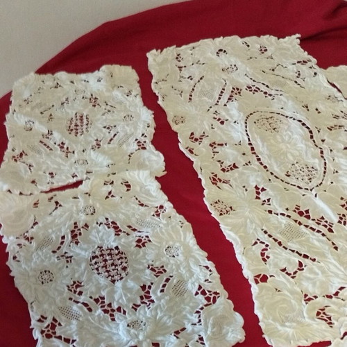 Cutwork Table Linens handmade, 5 pieces, like new, 50 years old