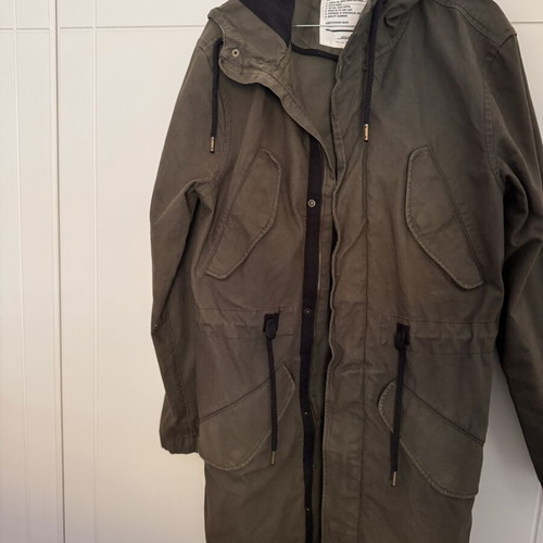 H&M men's khaki trench coat size small