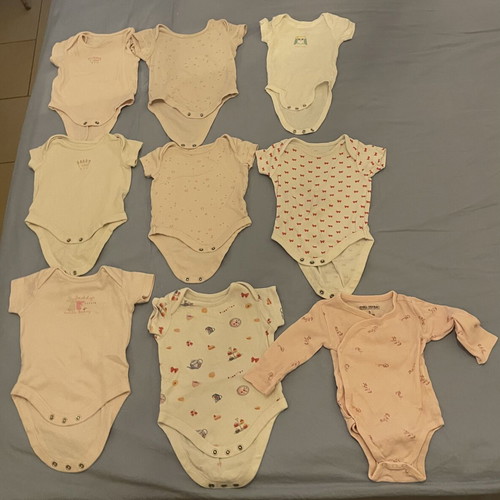 Baby rompers for girl 3-6 months like new, pack
