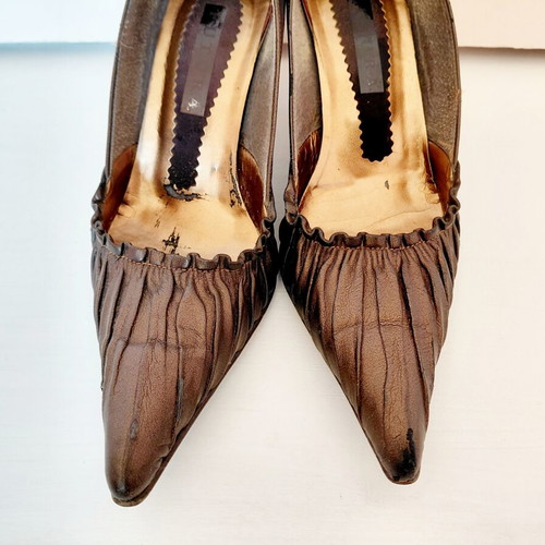 Leather brown pumps used, size 40