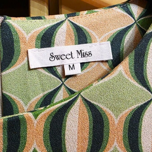 Sweet Miss dress like new, elastic, beige and green, size M-L