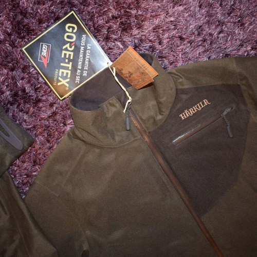 Harkila Tuning Gore tex jacket and pants new, size L, green and brown