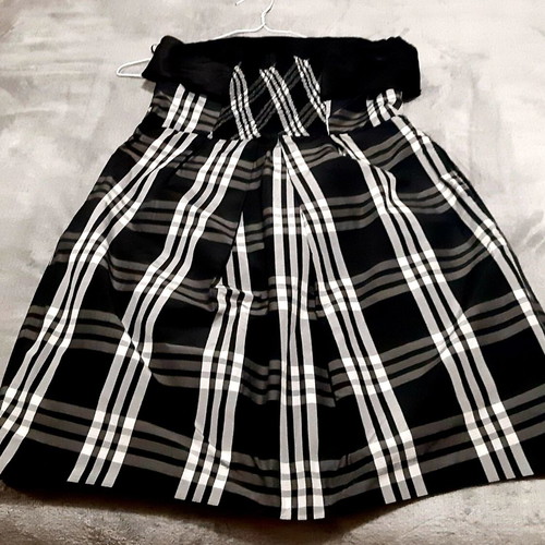 Zara strapless cocktail dress large, new black and white taffeta