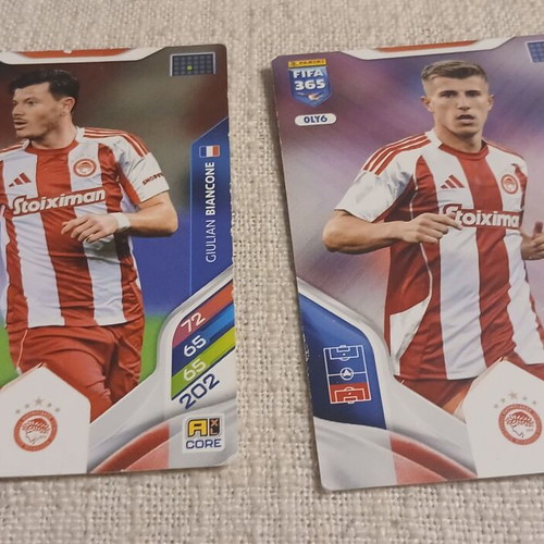 Κάρτες Panini FIFA 365 Olympiacos Giulian Biancone και Costinha, σετ 2
