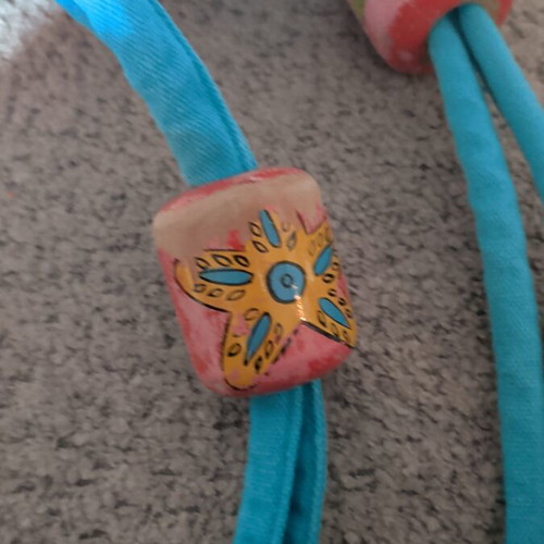 Canvas beach shoulder bag with matching pareo, turquoise and orange
