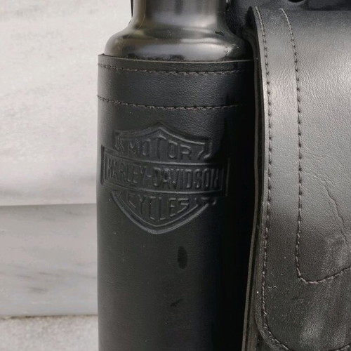 Harley Davidson flask in leather case used for motorcycle