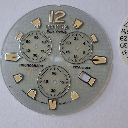 Citizen Eco Drive watch parts used, men's, gray titanium