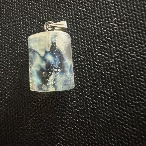 Handmade resin pendant with galaxy effect, rectangular