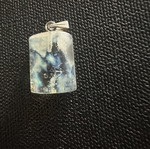 Handmade resin pendant with galaxy effect, rectangular