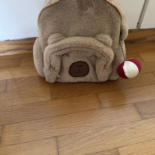 Kids backpack teddy bear plush beige brown Zara new without tag