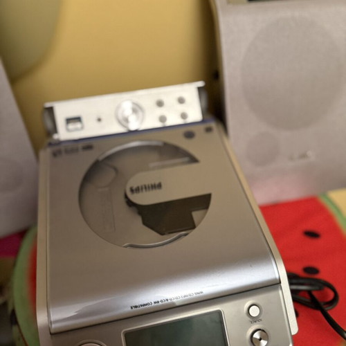 Philips CD player, silver, retro design