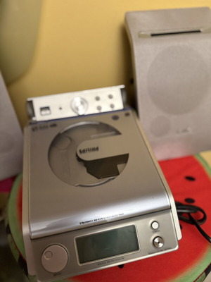Philips CD player, silver, retro design