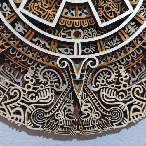 Multilayer Aztec Sun Calendar CNC Laser cut new