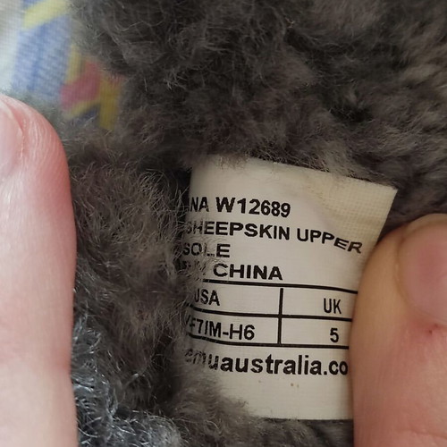 EMU Australia Jacana adjustable slippers used, grey with merino wool