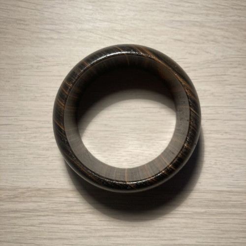 Vintage wooden bangle bracelet with natural wood grain, new