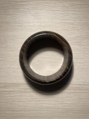 Vintage wooden bangle bracelet with natural wood grain, new