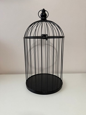 Κλουβί διακοσμητικό μεταλλικό καινούργιο, ύψος 50 εκ, διάμετρος 25 εκ