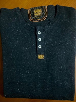 Superdry shirt like new, anthracite melange with white specks, unisex, size L