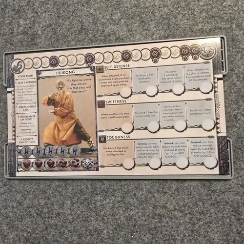 Cthulu Death May Die player dashboard 3D printed new, set of 5 gray with colorful card holders