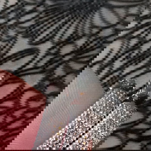 Ασημένια σκουλαρίκια κρίκοι με μικρά ζιργκόν 925 σαν καινούργια