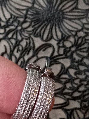 Ασημένια σκουλαρίκια κρίκοι με μικρά ζιργκόν 925 σαν καινούργια