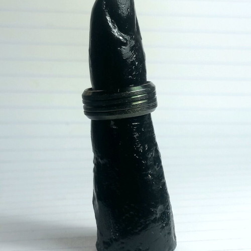 Handmade ring holder new, plaster with black acrylic paint