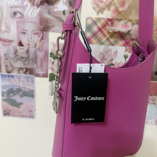 Juicy Couture shoulder bag new, pink and silver with wallet