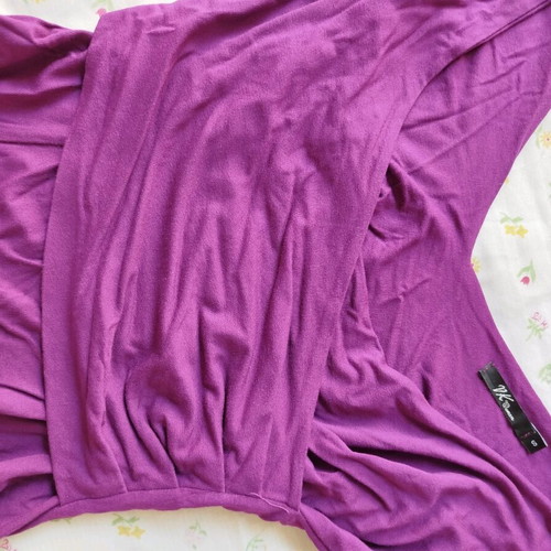 Long-sleeve off-shoulder purple blouse like new, size S