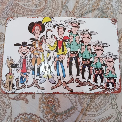 Lucky Luke wall decoration with rust effect