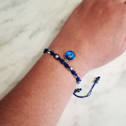 Women's Blue Pisces Zodiac Bracelet new with silver details
