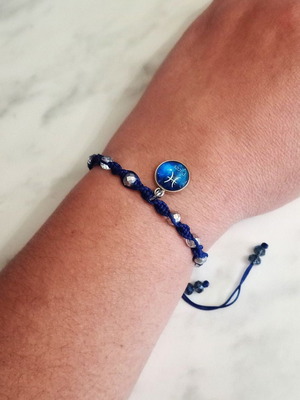 Women's Blue Pisces Zodiac Bracelet new with silver details
