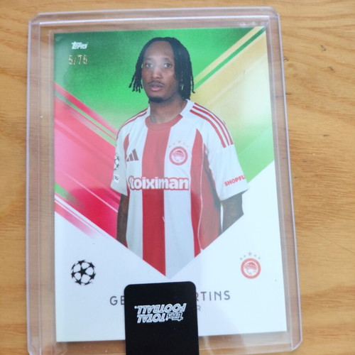 Topps Total Football Gelson Martins Olympiacos card like new, numbered 75
